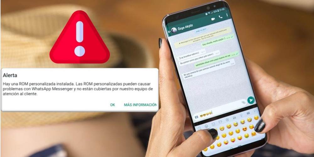 Aviso de WhatsApp hay una ROM personalizada instalada